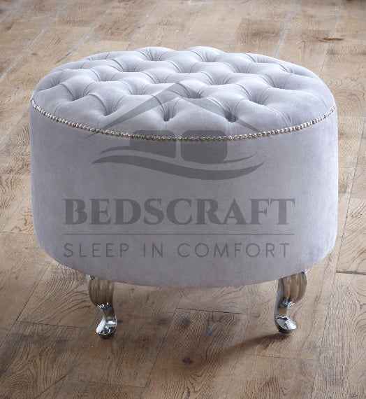 Round Upholstered Pouffe